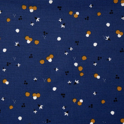 Printed Cotton NOZBI Dark Blue / Camel